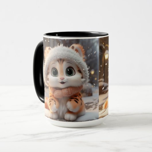 Mug Misha - Un léopard des neiges moelleux (Devant gauche)