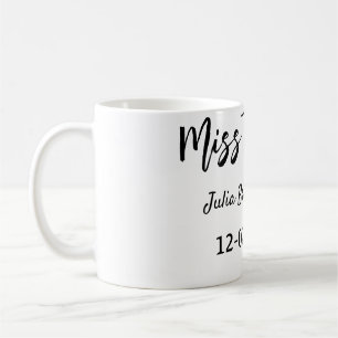 Mug Miss à Mrs enterrement de vie de jeune fille éléga