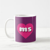 Mug Mississippi coeur rose chaud - I love ms (Gauche)