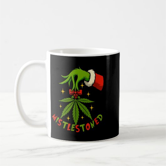 Mug Mistlestoned Weed Leaf Funny Stoner Christmas (Gauche)