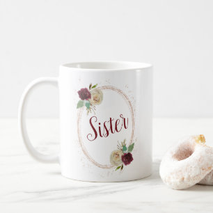 Mug Mistletoe Manor Rose Gold Cadre Ovale Chic Soeur
