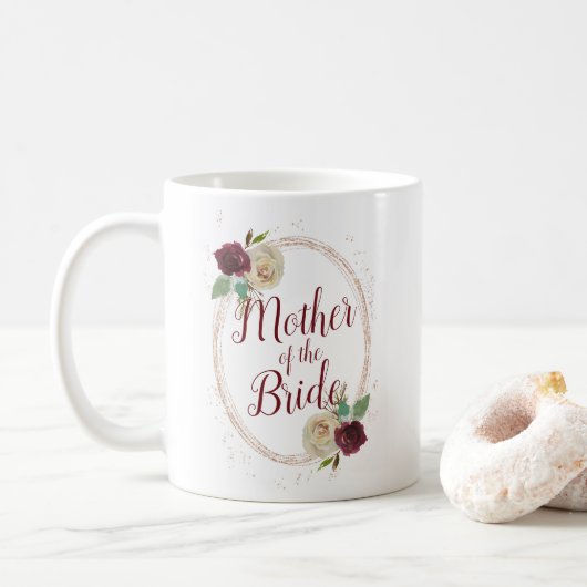 Mug Mistletoe Manor Rose Or Oval Mère de la mariée (Avec donut)