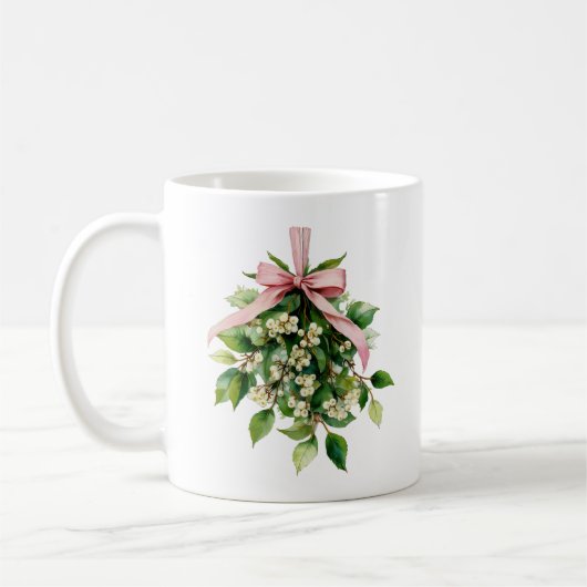 Mug Mistletoe with Pink Ribbon (Gauche)