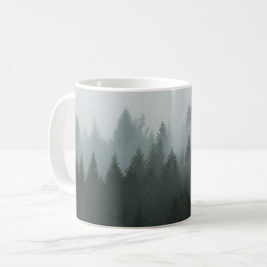 Mug Misty Mountain Forest Brouillard d'automne (Devant gauche)
