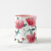 Mug Misty Red Floral Pattern (Centre)