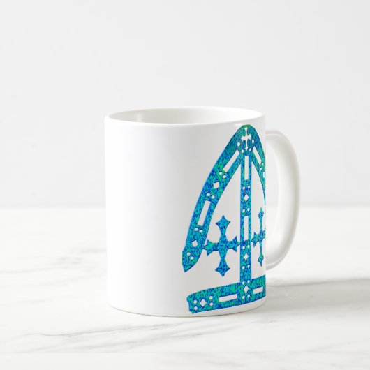 Mug Miter en bleu et vert (Devant droit)