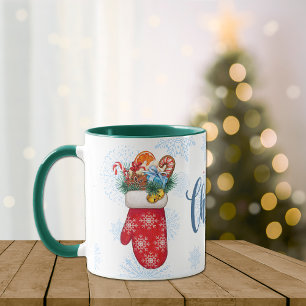 Mug Mittens flocon de neige avec friandises de Noël