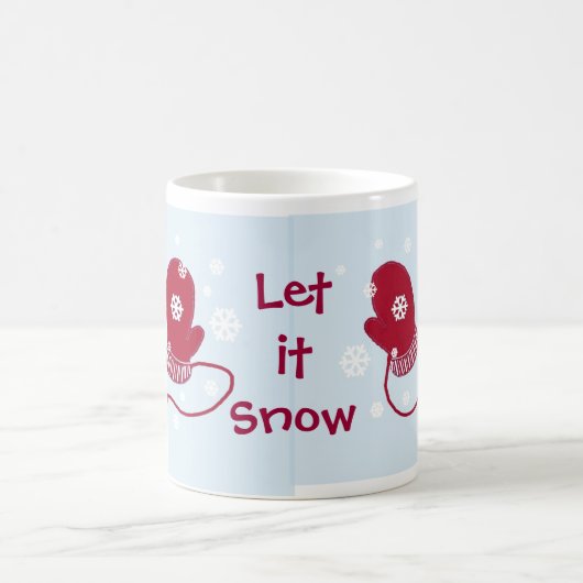 Mug Mittens Rouges - Laissez Neiger (Centre)