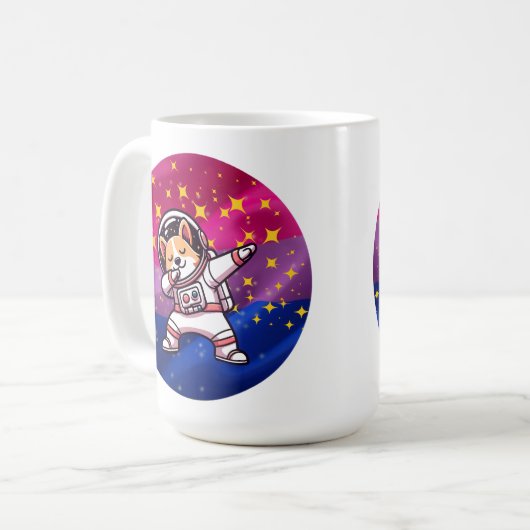 Mug MIXED MARTIAL ART : Drapeau BI dans l'espace avec  (Devant gauche)