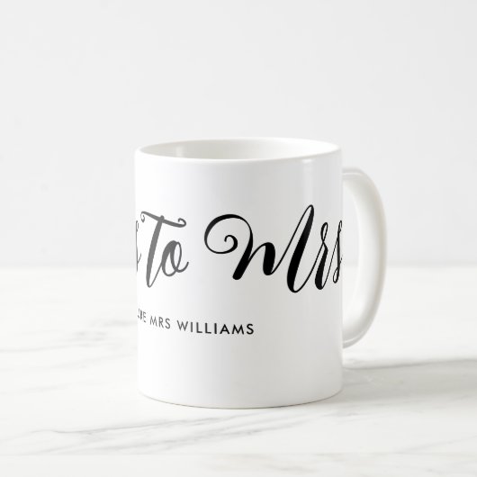 Mug Mlle à Mme Modern Boho Script Bachelorette (Devant droit)