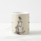 Mug Mlle Bennet, citation et roses, (Centre)