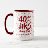 Mug Mme Always Right Fun 40e anniversaire de Ruby (Gauche)