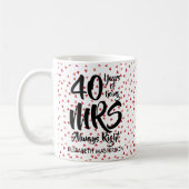 Mug Mme Always Right Fun 40e Anniversaire Ruby Hearts (Gauche)