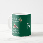 Mug Mme Claus aime le Pilates Monogramme (Devant gauche)
