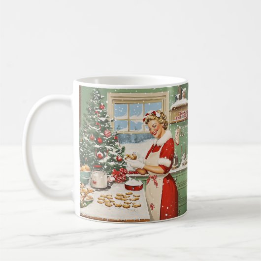 Mug Mme Claus Plaisir De La Cuisine De Vacances (Gauche)