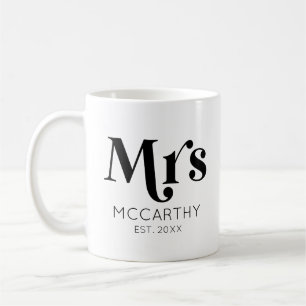 Mug Mme Custom Nom Est. Date Rétro minimale