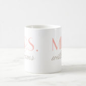 Mug Mme Elegant Blush Mariage personnalisé Monogramme (Centre)