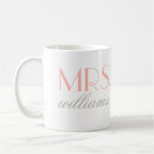 Mug Mme Elegant Blush Mariage personnalisé Monogramme (Gauche)