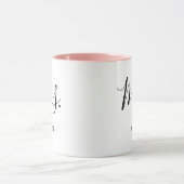 Mug Mme Moderne Elegant Script Monogram Mariage (Centre)