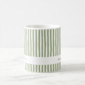 Mug Mme personnalisé à rayures vertes (Centre)