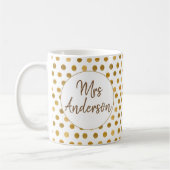 Mug Mme, Pois Gold Glliter, Personnalisé (Gauche)