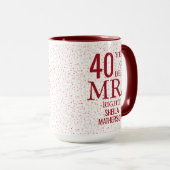 Mug Mme Right Fun 40e anniversaire Mariage Ruby Hearts (Devant droit)