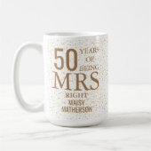 Mug Mme Right Fun 50e anniversaire de mariage Cœurs do (Gauche)