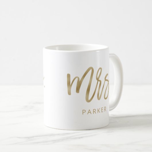 Mug Mme | Script or moderne et nom (Devant droit)