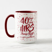 Mug Mme Toujours Juste Fun 40ème Anniversaire Rubis (Gauche)