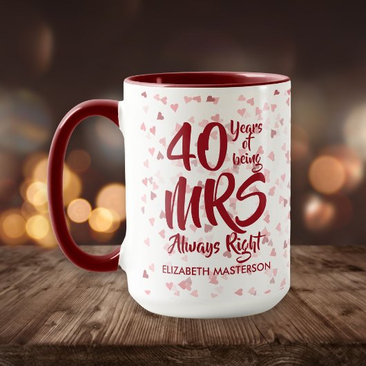 Mug Mme Toujours Juste Fun 40ème Anniversaire Rubis
