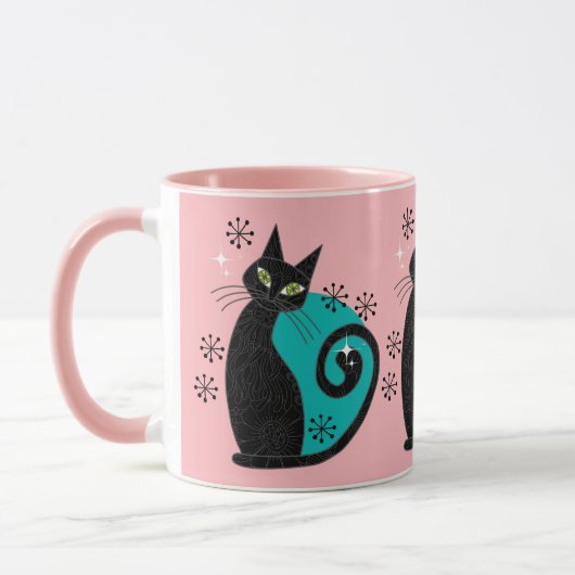 Mug Mmilieu du siècle moderne Atomique Chat Retro Adre (Gauche)