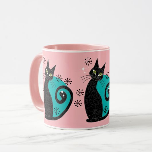 Mug Mmilieu du siècle moderne Atomique Chat Retro Adre (Devant gauche)