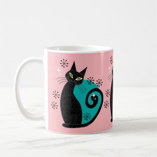 Mug Mmilieu du siècle moderne Atomique Chat Retro Adre (Gauche)