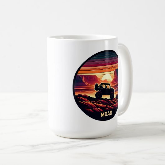 Mug Moab Utah UTV Sunset Red Rocks (Devant droit)