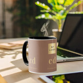 Mug Moca brun monogramme nom d'entreprise logo