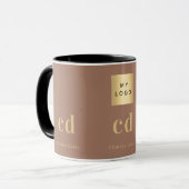 Mug Moca brun monogramme nom d'entreprise logo (Devant gauche)