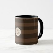 Mug Mocha Brown Whimsical Funky Stripes Moderne Chic (Devant droit)