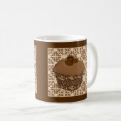 Mug Mocha / Café Frosted Cupcake, Arrière - plan dente (Devant droit)