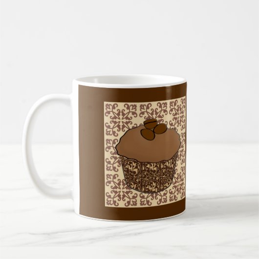 Mug Mocha / Café Frosted Cupcake, Arrière - plan dente (Gauche)
