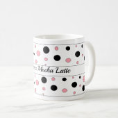 Mug Mocha Latte aux points fantaisistes (Devant droit)