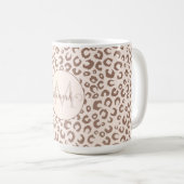 Mug Mocha Mousse et crème Tan Leopard Motif (Devant droit)
