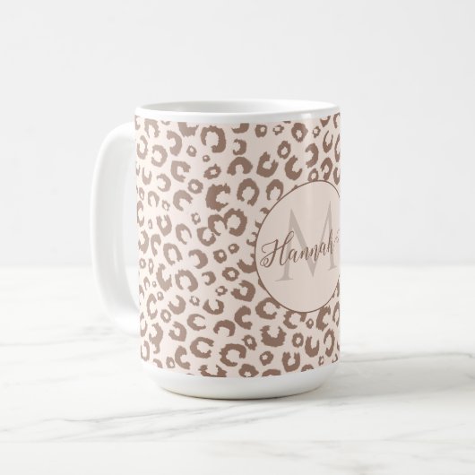 Mug Mocha Mousse et crème Tan Leopard Motif (Devant gauche)