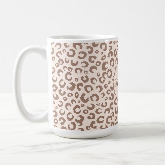 Mug Mocha Mousse et crème Tan Leopard Motif (Gauche)