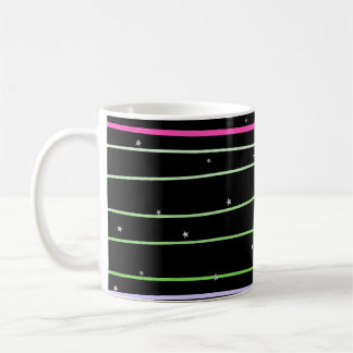 Mug Mochila con estrellas con líneas onduladas