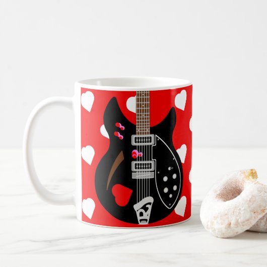 Mug Mod Pop Art Amour coeur guitare (Avec donut)