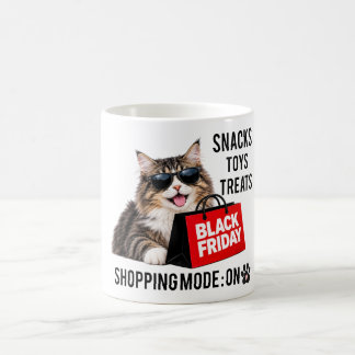 Mug Mode Achats du Vendredi Noir Activé Chat Drôle