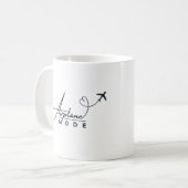 Mug Mode avion, Voyage, Script minimal, Aviation (Devant gauche)