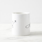 Mug Mode avion, Voyage, Script minimal, Aviation (Centre)
