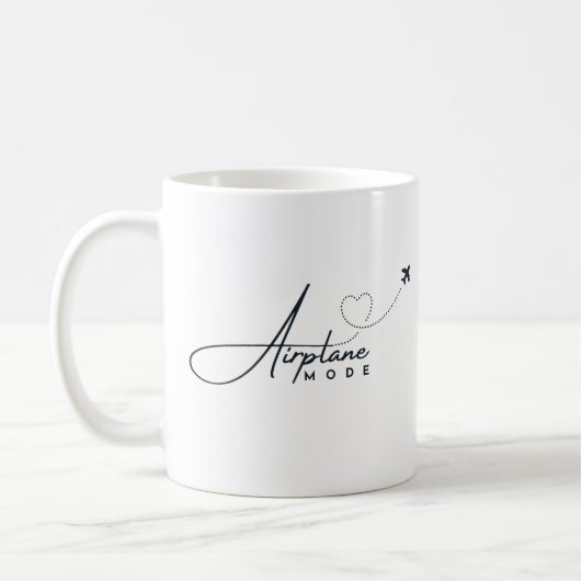Mug Mode avion, Voyage, Script minimal, Aviation (Gauche)