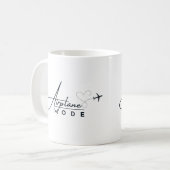Mug Mode avion, Voyage, Script minimal, Aviation (Devant gauche)